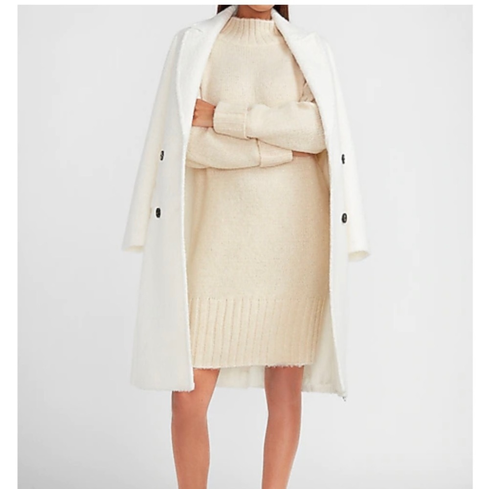 Express X You Metallic Turtleneck Sweater Dress